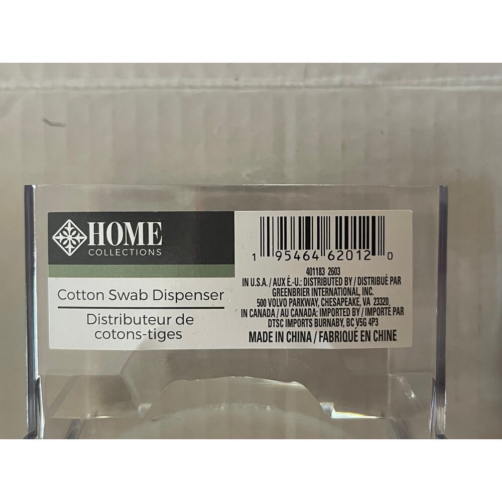 NWT Home Collections Cotton Swab Dispenser - Picture 3 of 7